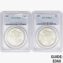 1887 [2] Morgan Silver Dollar PCGS MS63