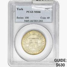 1936 York Half Dollar PCGS MS66