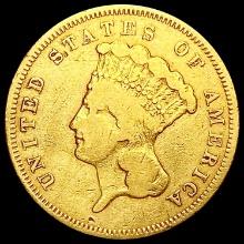 1855-S $3 Gold Piece LIGHTLY CIRCULATED