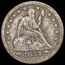 1854-O Arrows Seated Liberty Quarter NICELY CIRCUL