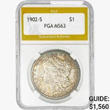 1902-S Morgan Silver Dollar PGA MS63