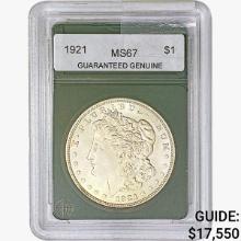 1921 Morgan Silver Dollar GG MS67
