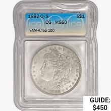 1882-O/S Morgan Silver Dollar ICG MS60 VAM-4