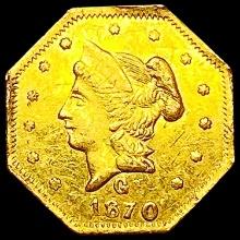 1870 Octagonal California Gold Half Dollar CHOICE AU