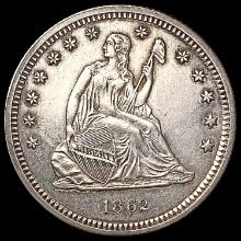 1862 Seated Liberty Quarter CLOSELY UNCIRCULATED