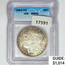 1884-CC Morgan Silver Dollar ICG MS65