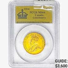 1914 $10 Canada Gold PCGS MS64