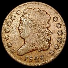 1828 Coronet Head Half Cent LIGHTLY CIRCULATED