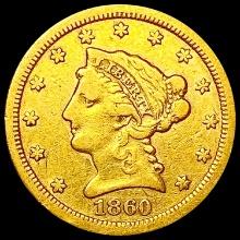 1860-S $2.50 Gold Quarter Eagle NICELY CIRCULATED