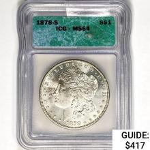 1878-S Morgan Silver Dollar ICG MS64