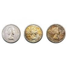 1958 UNC Canada Silver Dollars [3 Coins]