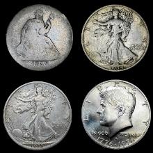 [4] Varied US Half Dollars (1858, 1934, 1935, 1976-S) CLOSELY UNCIRCULATED