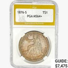 1876-S Silver Trade Dollar PGA MS64+