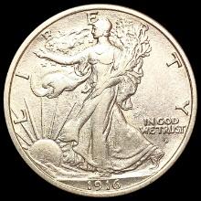 1916-D Walking Liberty Half Dollar CHOICE AU