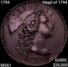 1794 Head of 1794 Liberty Cap Large Cent UNCIRCULATED