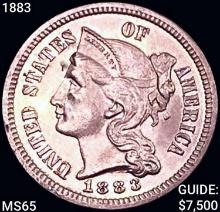 1883 Nickel Three Cent GEM BU