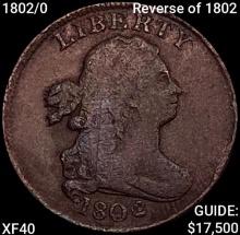 1802/0 Reverse of 1802 Draped Bust Half Cent NEARLY UNCIRCULATED