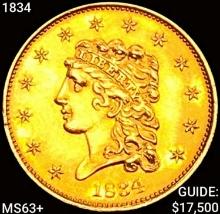 1834 $2.50 Gold Quarter Eagle CHOICE BU+