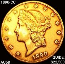 1890-CC $20 Gold Double Eagle CHOICE AU