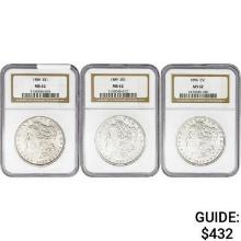[3] 1886-1896 Morgan Silver Dollar NGC MS62