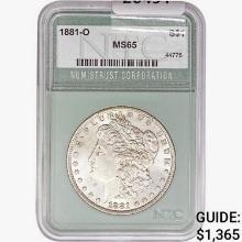 1881-O Morgan Silver Dollar NTC MS65