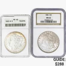 [2] 1883-O/1886 Morgan Silver Dollar ANACS/NGC MS6
