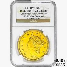 1854-O $20 Gold Double Eagle NGC    S.S. Republic