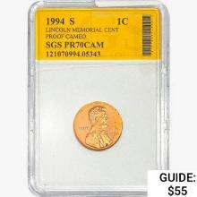 1994-S Lincoln Memorial Cent SGS PR70 CAM