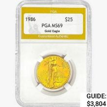 1986 $25 1/2oz. American Gold Eagle PGA MS69