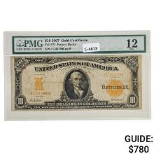 FR. 1171 1907 $10 TEN DOLLARS GOLD CERTIFICATE CURRENCY NOTE PMG FINE-12
