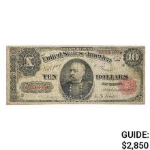 FR. 368 1890 $10 TEN DOLLARS GENERAL PHILIP SHERIDAN ORNATE BACK TREASURY NOTE VERY FINE