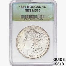 1881 Morgan Silver Dollar NES MS65