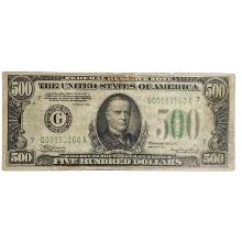 FR. 2201-G 1934 $500 FIVE HUNDRED DOLLARS FRN FEDERAL RESERVE NOTE CHICAGO, IL VERY FINE
