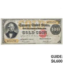 FR. 1214 1882 $100 ONE HUNDRED DOLLARS BENTON GOLD CERTIFICATE CURRENCY NOTE VERY FINE+