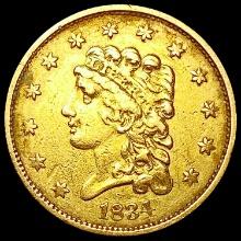 1834 $2.50 Gold Quarter Eagle LIGHTLY CIRCULATED