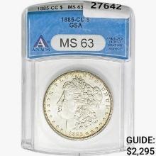 1885-CC Morgan Silver Dollar ANACS MS63