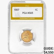1857 Flying Eagle Cent PGA MS65