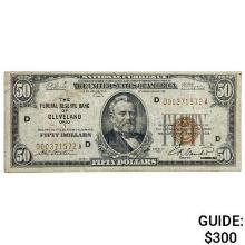 FR. 1880-D 1929 $50 FRBN FEDERAL RESERVE BANK NOTE CLEVELAND, OH VERY FINE
