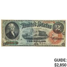 FR. 42 1869 $2 TWO DOLLARS RAINBOW LEGAL TENDER UNITED STATES NOTE VERY FINE
