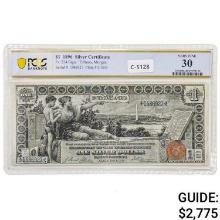 FR. 224 1896 $1 ONE DOLLAR EDUCATIONAL SILVER CERTIFICATE CURRENCY NOTE PCGS BANKNOTE VERY FINE-30