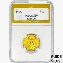 1995 1/4oz $10 AGE PGA MS69