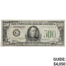 FR. 2202-G 1934-A $500 FIVE HUNDRED DOLLARS FRN FEDERAL RESERVE NOTE CHICAGO, IL VERY FINE