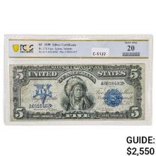 FR. 271 1899 $5 FIVE DOLLARS CHIEF SILVER CERTIFICATE CURRENCY NOTE PCGS BANKNOTE VERY FINE-20