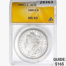 1880-S Morgan Silver Dollar ANACS MS63