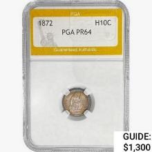 1872 Seated Liberty Half Dime PGA PR64