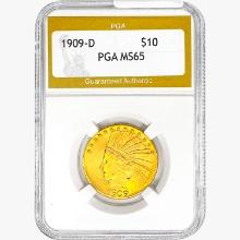1909-D $10 Gold Eagle PGA MS65