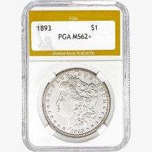 1893 Morgan Silver Dollar PGA MS62+