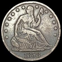 1858-O Seated Liberty Half Dollar LIGHTLY CIRCULATED