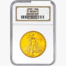 1928 $20 Gold Double Eagle NGC MS63