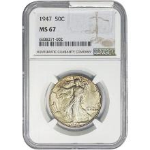 1947 Walking Liberty Half Dollar NGC MS67